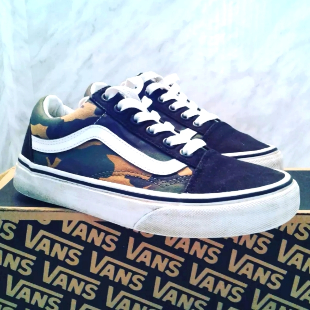 Vans Old Skool Woodland Camo Low Top Sneaker Skate Shoe women's sz 5